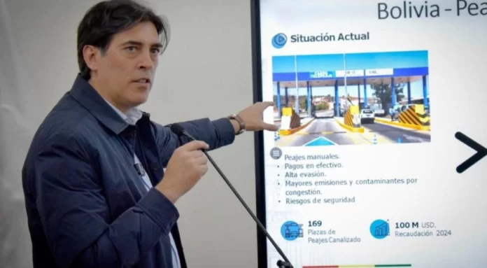 El ministro Mauricio Zamora anuncia la modernización del sistema de peajes en Bolivia con cobro digital en 169 plazas